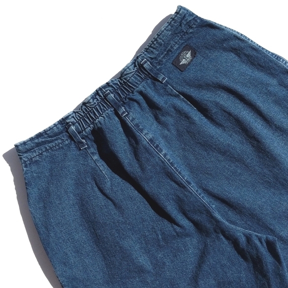 Dockers 90's Vintage Pleated Dark Wash High Rise Tapered Ankle Cut Mom Jeans 12 - Picture 12 of 14